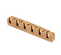 Akozon Tuerca de guitarra de latón de 6 cuerdas, pieza de repuesto para tuerca de bajo para guitarra eléctrica y bajo, accesorios para instrumentos de afinación ligeros