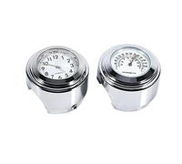 Akozon Uhr Fuer Reloj para Motocicleta 7/8 "1" Soporte para Manillar de Motocicleta Reloj Dial Reloj y termómetro Temp