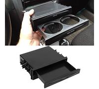 Akozon Universal Auto Radio Estéreo 1DIN 2 Capas Portavasos Negro Caja de Almacenamiento de Radio de Coche 2 en 1 Multifuncional para Coleccionar Artículos