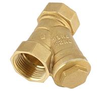 Akozon Válvula de Filtro de Latón, 1" BSPP Rosca Hembra DN25 Y Tipo Tubo de Manguera Conector para Agua Aceite Separación