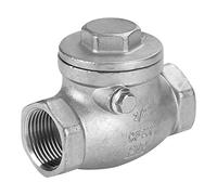 Akozon Válvula de retención oscilante 3/4 pulgada DN20 304 Acero inoxidable Rosca hembra de una vía WOG 200PSI para agua, aceite, vapor y otros medios