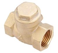 Akozon Válvula de Retención Oscilante Unidireccional de Latón Duradero DN15 - Diseño con Rosca Hembra para una Prevención Confiable del Reflujo en Sistemas de Plomería (DN15)