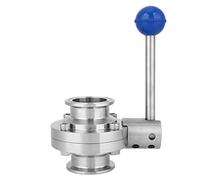 Akozon Válvula Sanitaria para Agua y Aceite - Válvula de Acero Inoxidable 304 Tipo Palanca de 1,5 Pulgadas Alimentos y Bebidas - Industrial Científico/Hidráulica, Neumática Plomería/Conexiones//