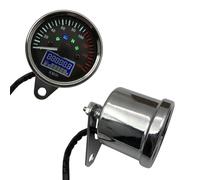 Akozon Velocímetro Digital Universal para Motocicleta de 12 V con Tacómetro LED y Cuentakilómetros con Indicador de para 0 160 KM/H, Diseño Galvanizado, Se Adapta a la Mayoría de Motocicletas de 12