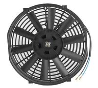 Akozon Ventilador de enfriamiento del motor 10 pulgadas 12V 80W Ventilador de enfriamiento electrónico delgado Tasa de flujo de aire de 2100RPM 10 Cuchillas rectas Universal