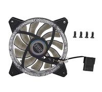 Akozon Ventilador de Refrigeración de Ordenador, Ventiladores de Círculos Dobles RGB Inalámbricos de 120mm, Carcasa de PC, Hoja Transparente de Edición Silenciosa para Radiador Líquido