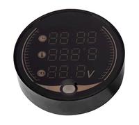 Akozon Voltímetro Digital Electrónico para Motocicleta 3 en 1, Reloj de Tiempo, Medidor de Temperatura, Ajuste Universal para Motocicletas de 12 V, Carcasa de ABS Resistente a Impactos
