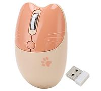 Akozon Wireless Mouse BT5.1 y 2.4GHz Modo Dual, Silencioso, dpi Ajustable, Sueño Automático, Ideal para Uso de la Oficina, la Escuela y el Hogar (Color del té con Leche)