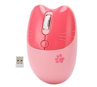 Akozon Wireless Mouse BT5.1 y 2.4GHz Modo Dual, Silencioso, dpi Ajustable, Sueño Automático, Ideal para Uso de la Oficina, la Escuela y el Hogar (Pink)