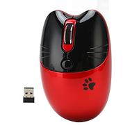 Akozon Wireless Mouse BT5.1 y 2.4GHz Modo Dual, Silencioso, dpi Ajustable, Sueño Automático, Ideal para Uso de la Oficina, la Escuela y el Hogar (Rojo)
