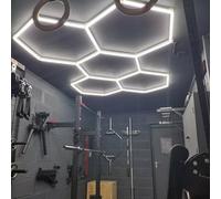 AKPHBKFG Luz Hexagonal LED para Garaje, Luces de Techo LED, Luces hexagonales de PC de Alto Brillo, para garajes, Tiendas, gimnasios, almacenes y talleres de Chapa y Pintura 5-Hex