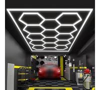 AKPHBKFG Sistemas de iluminación LED de Nido de Abeja,Luces hexagonales superbrillantes DIY,Tubos de luz para Garaje,Lámpara de Techo Hexagonal para Garaje de 6500 K,para garajes,sótanos 14 Hex