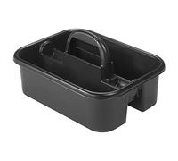 Akro-Mils 09185 Organizador de plástico para herramientas y suministros de limpieza con asa, 18-3/8 pulgadas x 13-7/8 pulgadas x 9 pulgadas, negro