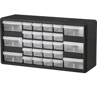 Akro-Mils 10126 26-Drawer Plastic Drawer Storage Cabinet for Garage Organization, Teacher Toolbox, Makeup Organizer, and More, 50.8 cm W x 15.24 cm D x 25.4 cm H, Black
