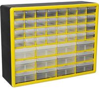 Akro-Mils 10144 44-Drawer Plastic Drawer Storage Cabinet for Garage Organization, Teacher Toolbox, Makeup Organizer, and More, 50,8 cm W x 16 cm D x 40,6 cm H, Yellow