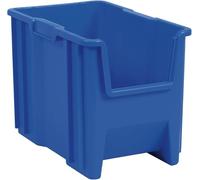 Akro-Mils 13014BLUE - Stak-n-tienda de la tolva de apilamiento bin almacenamiento de plástico frontal, azul, caso de 4