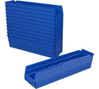 Akro-Mils 30128 - Caja de basura de plástico de 45,7 x 10,2 x 10,2 cm, color azul, caja de 12 unidades