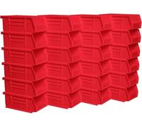 Akro-Mils 30220 AkroBins Plastic Storage Bins, Space-Saving Stackable Bins for Garage, Pantry, Craft Organization, 17.78 cm x 10.16 cm x 7.62 cm, Red, 24-Pack