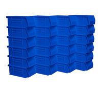 Akro-Mils 30220 AkroBins Plastic Storage Bins, Space-Saving Stackable Bins for Garage, Pantry, Craft Organization, 17.78 cm x 10.16 cm x 7.62 cm, Blue, 24-Pack