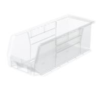 Akro-Mils 30224 AkroBins Plastic Storage Bins, Space-Saving Stackable Bins for Garage, Pantry, Craft Organization, 27.94 cm L x 10.16 cm W x 10.16 cm H, Clear, 12-Pack
