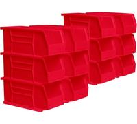 Akro-Mils 30230 Plastic Storage Stacking Hanging Akro Bin, 11-Inch by 5-Inch by 5-Inch, Red, Case of 12