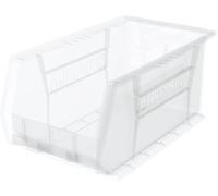 Akro-Mils 30240 AkroBins Contenedores de Almacenamiento de Plástico, Contenedores Apilables Ahorradores de Espacio para Garaje, Despensa, Organización de Manualidades,Transparente, Paq de 12