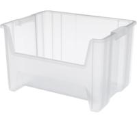 Akro-Mils 32903010329 Contenedor de Almacenamiento de plástico apilable y Resistente con Frente Abierto, Semi Claro (Semi-Clear), 15-1/4-Inch x 19-7/8-Inch x 12-1/2-Inch