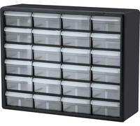 Akro-Mils 32903101638 Gabinete plástico para organización de Garaje, Cuentas, Almacenamiento Lego, Caja de Herramientas para Profesores, Organizador de Maquillaje y más, Black, 24 Drawer