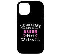Akron Girl camina en fiesta Ohio Midwest Midwesterner Carcasa para iPhone 12/12 Pro