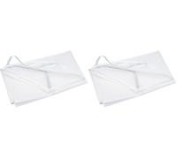 Akros 40210 - Sábana de Poliéster con 4 Gomas elásticas, M (131 x 58 cm), Blanca (Paquete de 2)