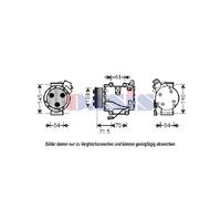 AKS DASIS Compresor Acondicionado Apto para Honda Civic VIII Hatchback FN FK
