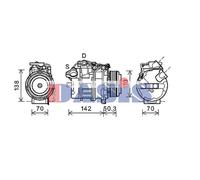 AKS DASIS Compresor Aire Acondicionado Apto para BMW 5er Touring F11 X5 E70 F10