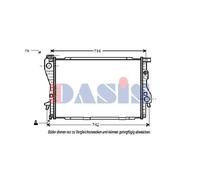 AKS DASIS Enfriador De Agua Radiador De Motor Aletado Para BMW 5 Series E39 528i
