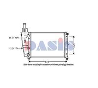 AKS DASIS Enfriador de Agua Radiador Mecánico Gefügt para Fiat Punto 176 55 1.1