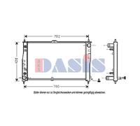 AKS DASIS Enfriador de Agua Radiador Soldadas para Kia Carnival II GQ 2.9 Crdi