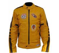 Aksah Fashion Disfraz de The Bride Kill Bill Uma Thurman para hombre, elegante, color amarillo, chaqueta de cuero para cosplay, amarillo, XL
