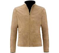 Aksah Fashion James B Morocco Blouson Cream Suede Leather Jacket