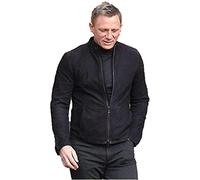 Aksah Fashion Men's Slim-Fit Style Black Daniel Craig Bond Leather Jacket