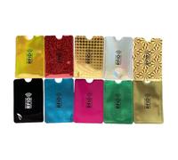 AKSIQIOL 10 soportes coloridos para tarjetas RFID, fundas protectoras para tarjetas de crédito con tecnología de bloqueo RFID para mujeres y hombres, multicolor, Talla única, Clásico