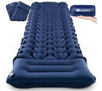 AKSOUL Colchoneta de dormir autoinflable para acampar: colchón inflable de aire para cama individual, almohadilla compacta ultraligera, colchonetas ligeras para acampar, senderismo, viajes, 10 cm