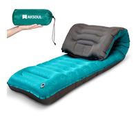 AKSOUL Ultraligera Colchoneta Camping Hinchable - 12 CM Extra Grueso Esterilla Autoinflable Acampada Colchon, Plegable Grande Inflable Colchón Campismo para Trekking Viajes Vivac Playa
