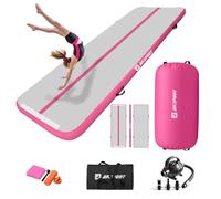 AKSPORT Airtrack con Air Roll - Esterilla hinchable para gimnasia, 3 m, con rodillo con bomba de aire para casa/yoga/animadora/tumbling/flexión hacia atrás