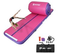 AKSPORT Airtrack con Air Roll - Esterilla hinchable para gimnasia, 3 m, con rodillo con bomba de aire para casa/yoga/animadora/tumbling/flexión hacia atrás