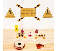 AKSXU Wichtel Zubehör Baustelle, 21Pcs Miniatur Wichtelzubehör Baustelle Set für Wichteltür Weihnachten Deko und 1/12 Puppenhaus,DIY wichtel Baustelle Einzug