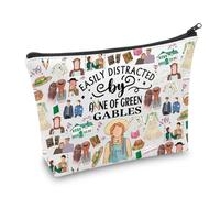 AKTAP Anne Movie Gift - Bolsa de maquillaje con texto en inglés "Fácilmente distraído por Anne Green Gables", regalo literario para lector, Bookworm Bookish, Anne Mb, moda