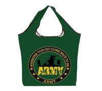 AKTAP Bolsa de compras plegable para mamá orgullosa, regalo de despliegue militar, regalo donde quiera que vayas, vuelve a mí, regalos de agradecimiento para mamá del ejército, Army F Te-ht, 28*7INCHE