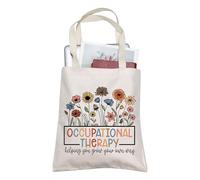 AKTAP Bolsa de terapia ocupacional para terapeuta ocupacional pediátrico, regalo OT Helping You Grow Your Own Way Bolsa de hombro reutilizable, Ocupacional T Tote-py3, 14.56*12.59*0.19 inches.