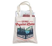 AKTAP Camp Crystal Lake - Bolsa de mano inspirada en película de terror, regalo para amantes del terror, Jason, Bolsa Lake, 14.56*12.59*0.19 inches.