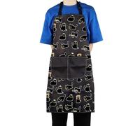 AKTAP Delantal de cocina de gato negro con bolsillos, moderno delantal ajustable para amantes de los gatos, gatos, mamá, Delantales de gato, M