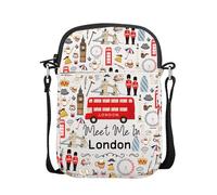 AKTAP England London Travel Gifts Meet Me In London Mini bolsa cruzada Londres City Bus Tour Hombro Cultura Británica Regalos, London Mini Cbag, 8.26*5.9*0.98